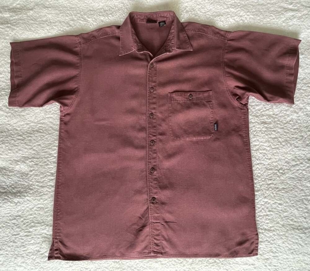 Vintage 90s Patagonia 100% Hemp Mens L/XL Oversized Button Up Short Sleeve Y2K